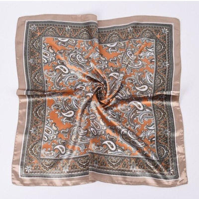 Goldenes Bandana Paisley Muster Tuch in orange, gold braun Farben