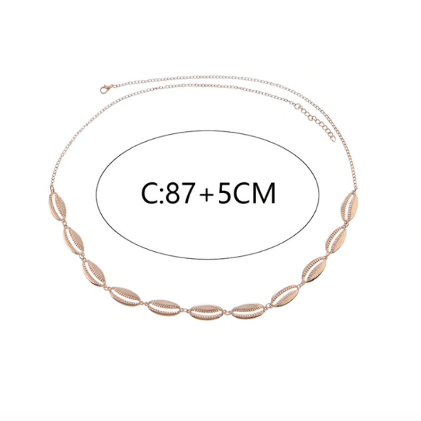 Bauchkette Körperschmuck Muscheln Strand Bohemian gold