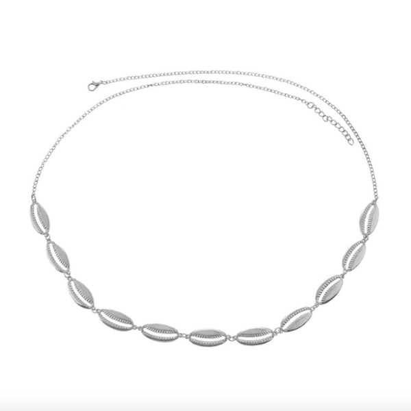 Bauchkette Körperschmuck Muscheln Strand Bohemian silber