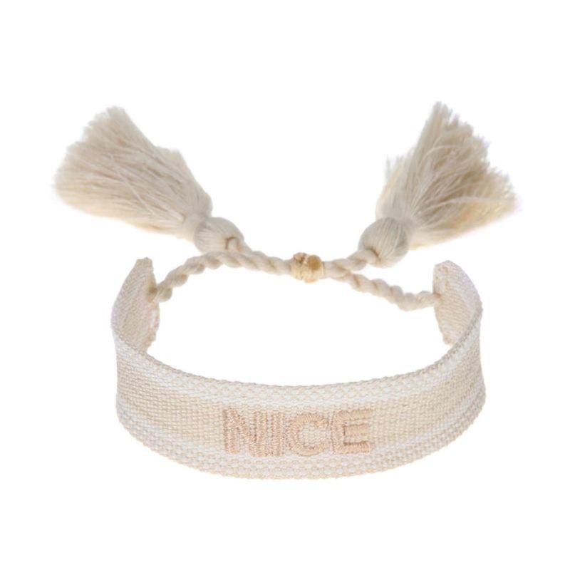 Baumwolle Strick Armband Good Vibes