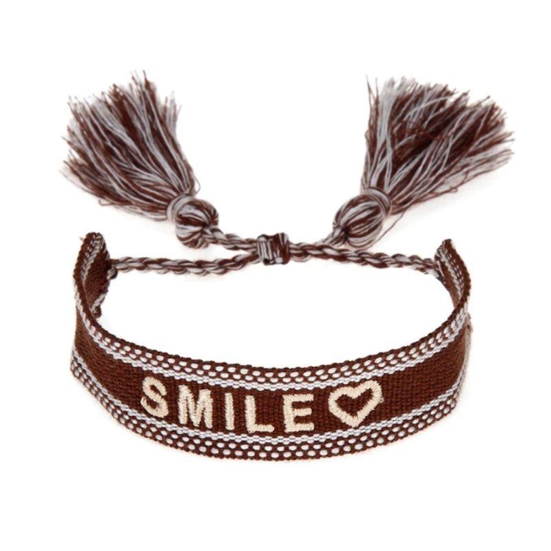 Baumwolle Strick Armband Good Vibes