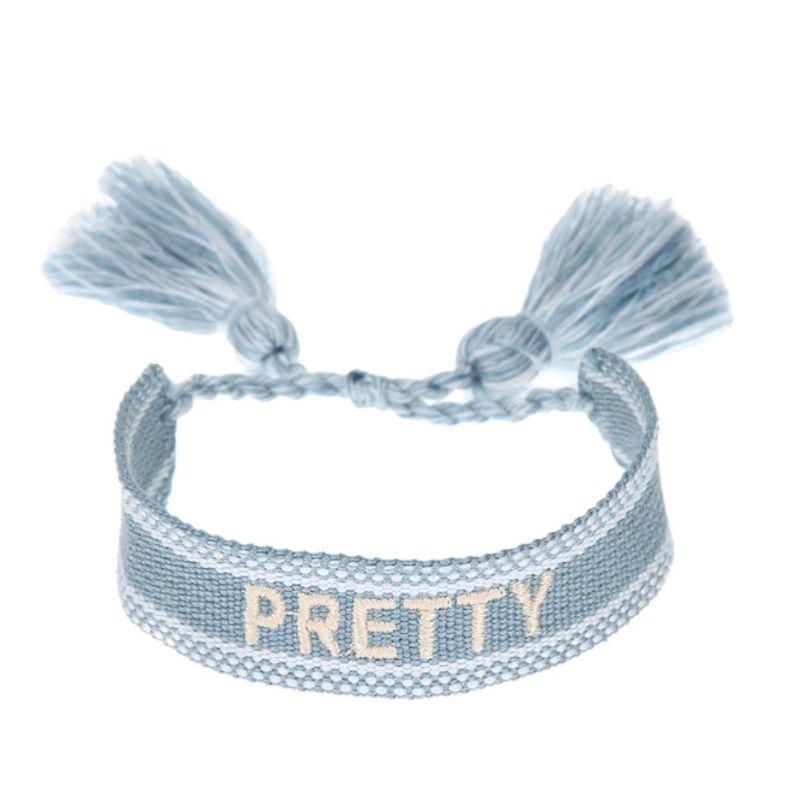 Baumwolle Strick Armband Good Vibes