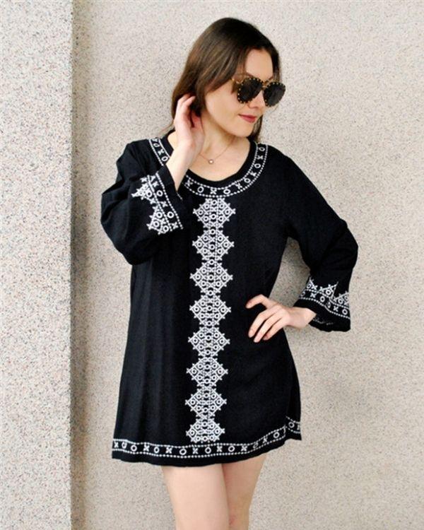 Shirt Kleid im Boho Hippie Style