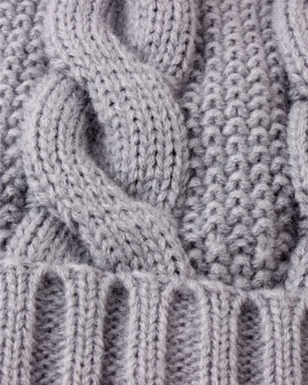 Gestrickte Zopfmuster Wintermuetze 
