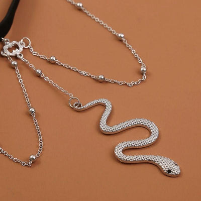 Silberne Schlangen Schmuck Beinkette Accessoires