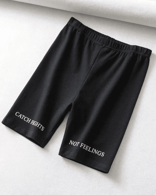Biker Leggings "catch flights not feelings"