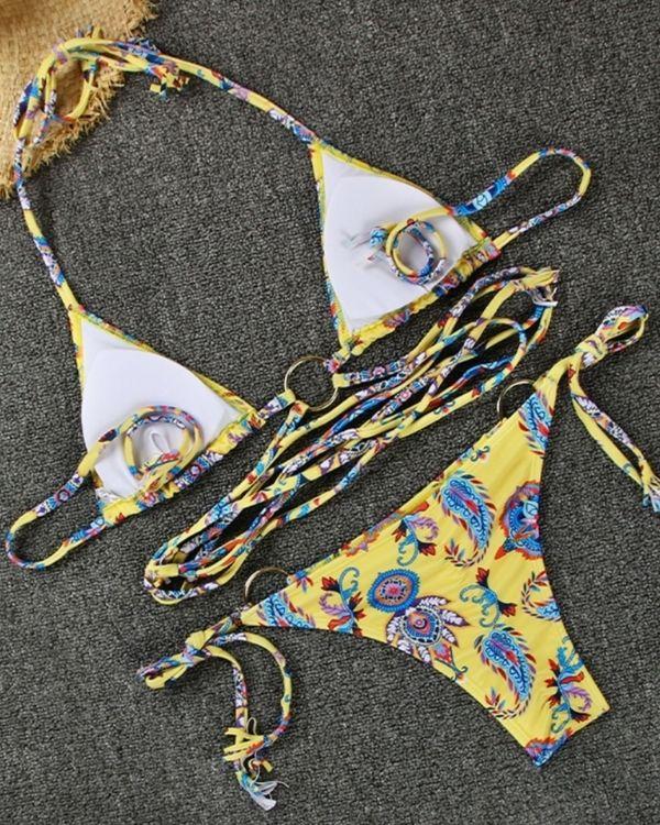 Vintage Retro Bikini Bademode Schweiz kaufen - Gelbes Bikini 