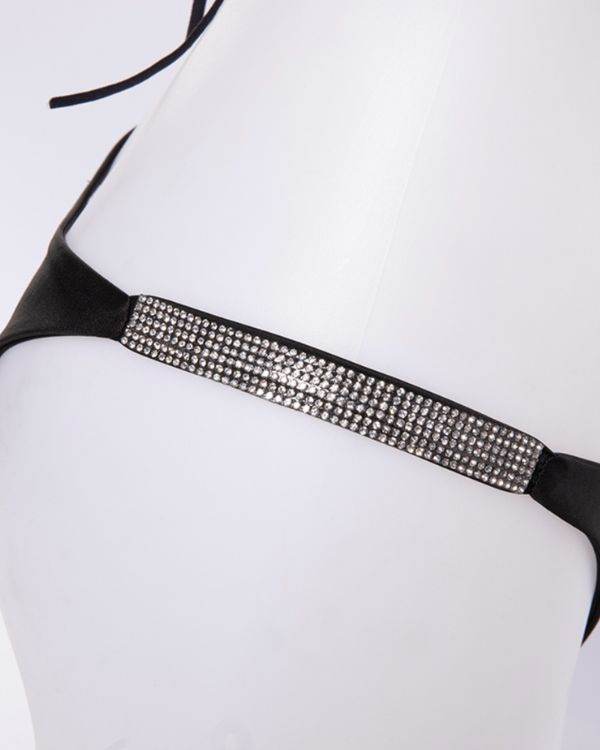 Badehose mit Glitzer Strass Steinen auf der Seite 