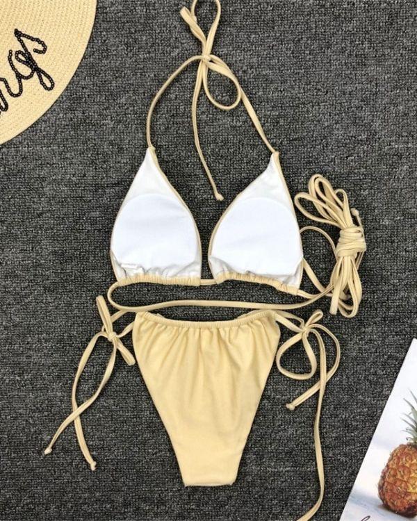 Wickel Bikini mit Polster zum rausnehmen - Triangel Bikini und High-Waist Bikini Slip