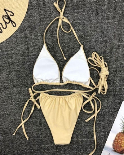 Wickel Bikini mit Polster zum rausnehmen - Triangel Bikini und High-Waist Bikini Slip