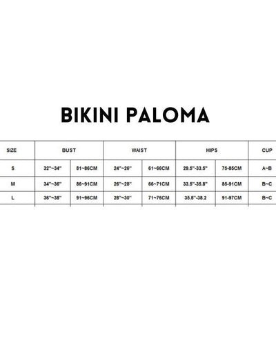Groessentabelle Bikini Paloma