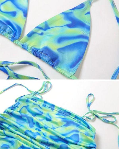 Vintage Retro Farbverlauf Bikini Set
