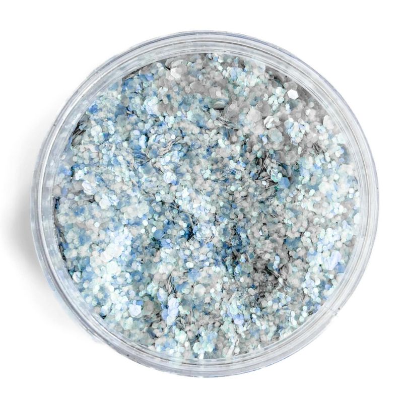 Blau silbernes Opal Glitzer - Loses Bio Glitzer fuer Gesicht und Koerper 