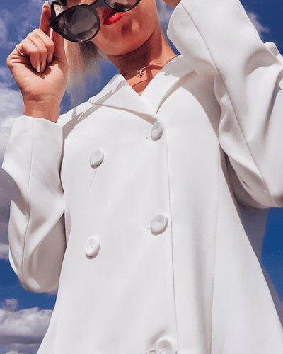 Blazer Kleid Damen Elegant weiss