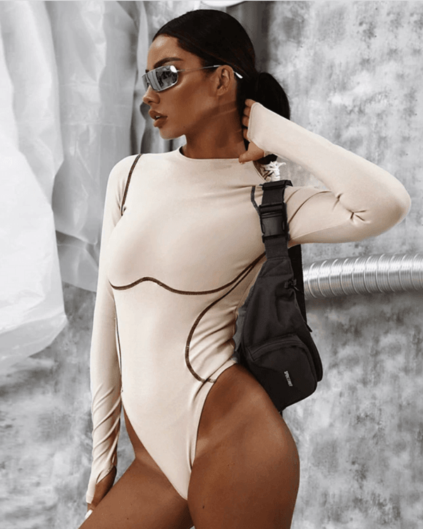 Bodysuit Damen mit Naht unter der Brust 
