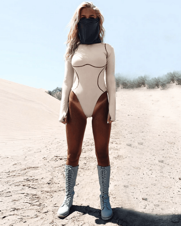 Fashion Bodysuit Festival Style beige 