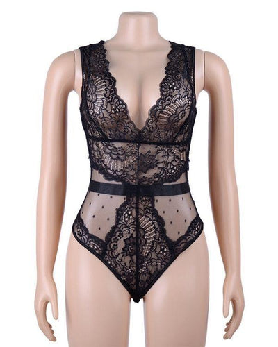 Schwarzer Spitzen Lingerie Dessous Body Schweiz