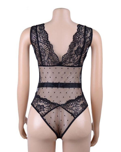 Mesh Bodysuit Schwarz - Erotik Reizwäsche Dessous Damen