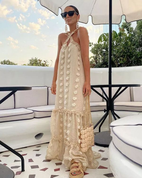 Damen Boho HIppie Maxikleid Maxidress Sommerkleid online bestellen