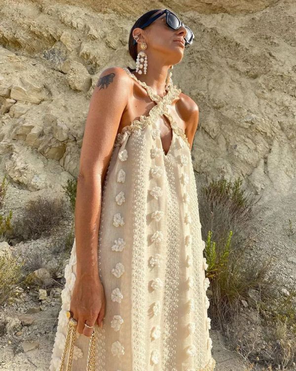 Oversize Damen Kleid mit Ruffle Effekten - Hippie Kleid Damen online kaufen
