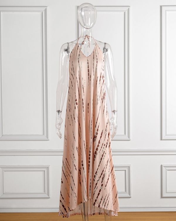 Langes Sommerkleid im Boho Batik Tie Dye Muster - Gipsy Hippie Kleid online bestellen 