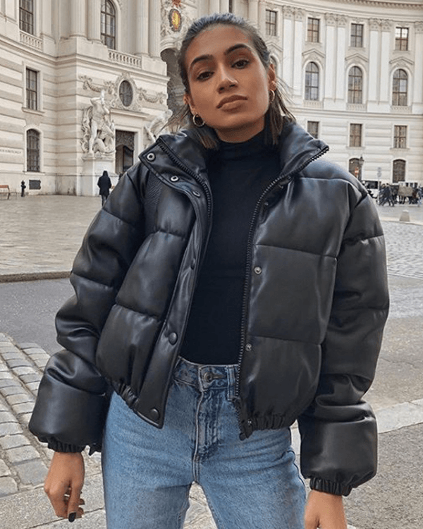 Bomber Kunstleder Jacke Damy
