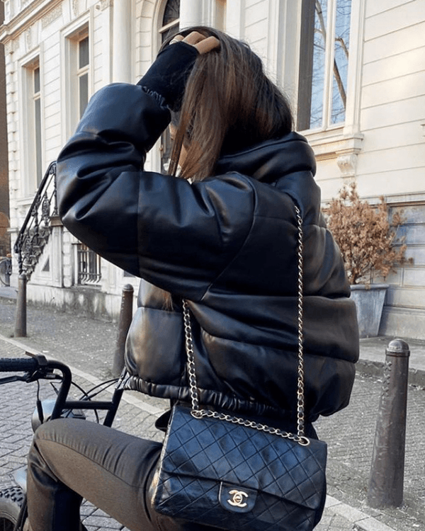 Bomber Kunstleder Jacke Damy