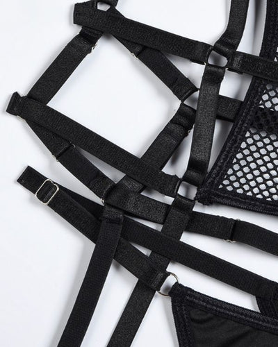 Heisses Riemen Dessous Set mit verstellbaren Trägern