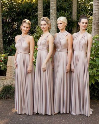 Elegante Boho Brautjungfern Bridal Kleider in Champagner Farbe