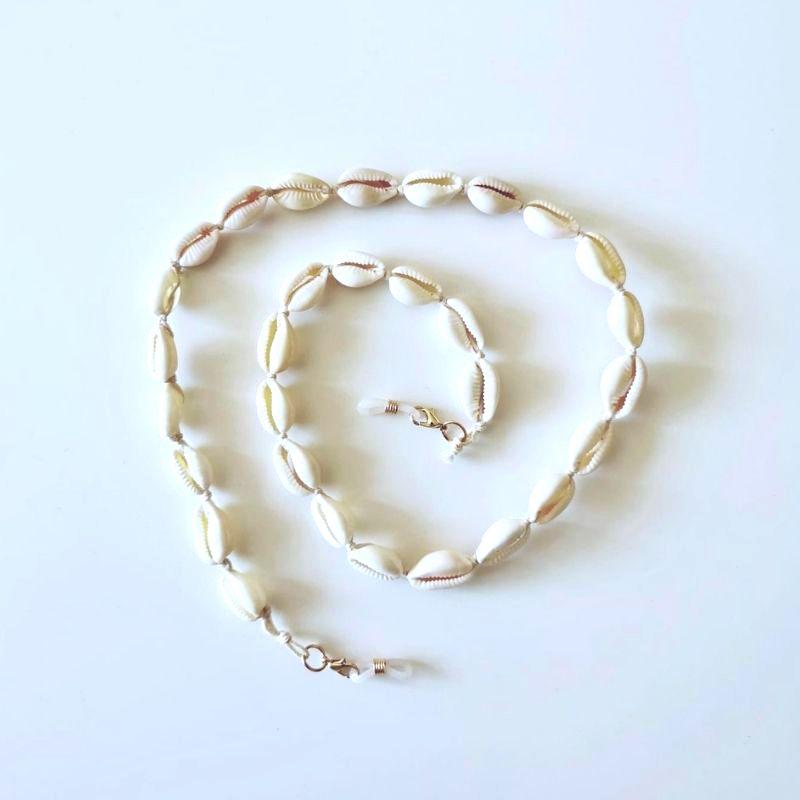 Muschelkette komplett aus weissen Muscheln 