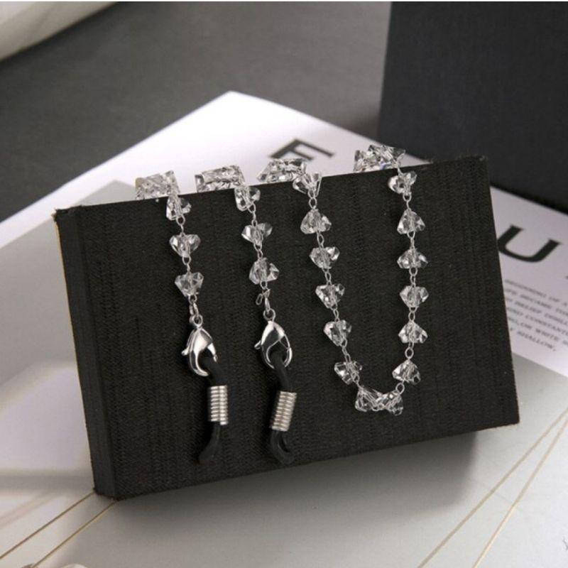 Elegante Brillenkette Mit Perlen - Vielseitiger Halsriemen Für Brille & Maske In Silber