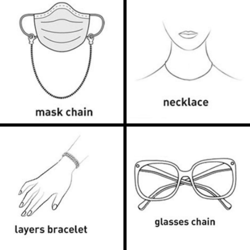 Multifunktionale Kette Maskenkette Brillenkette Halskette Armband