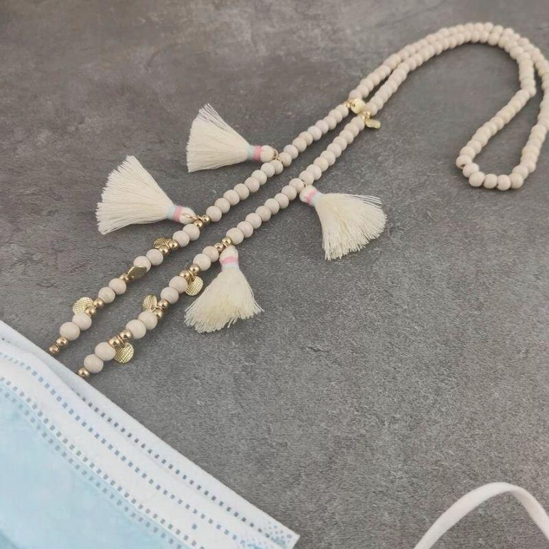 Maskenketten Masken Accessoires Perlenketten im Boho HIppie Style
