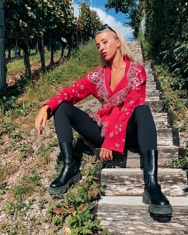 Boho Strickjacken Damen online kaufen - Hochwertiger Cardigan mit Fransen und Paisley Mustern