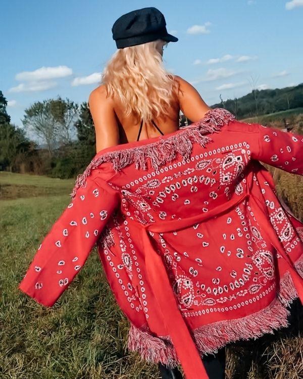 Boho Paisley Muster Cardigan Strickjacke Damen online bestellen im Schweizer Shop