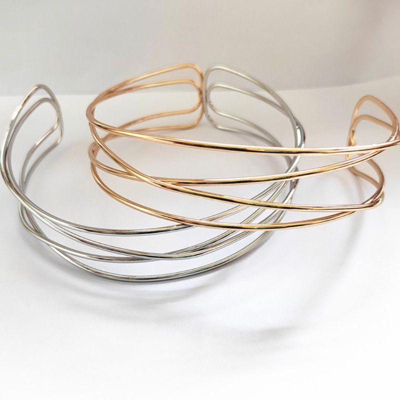 Designer Choker Halskette in geometrischem Style in gold oder silber
