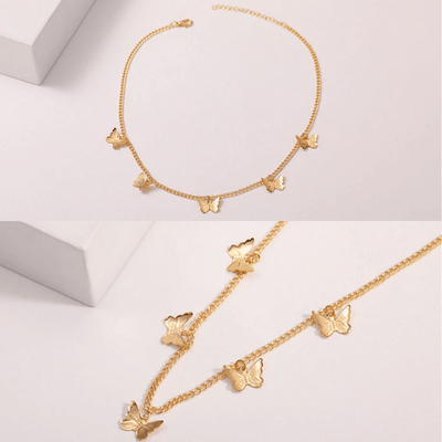 Goldene Schmetterling Choker Halskette Damen