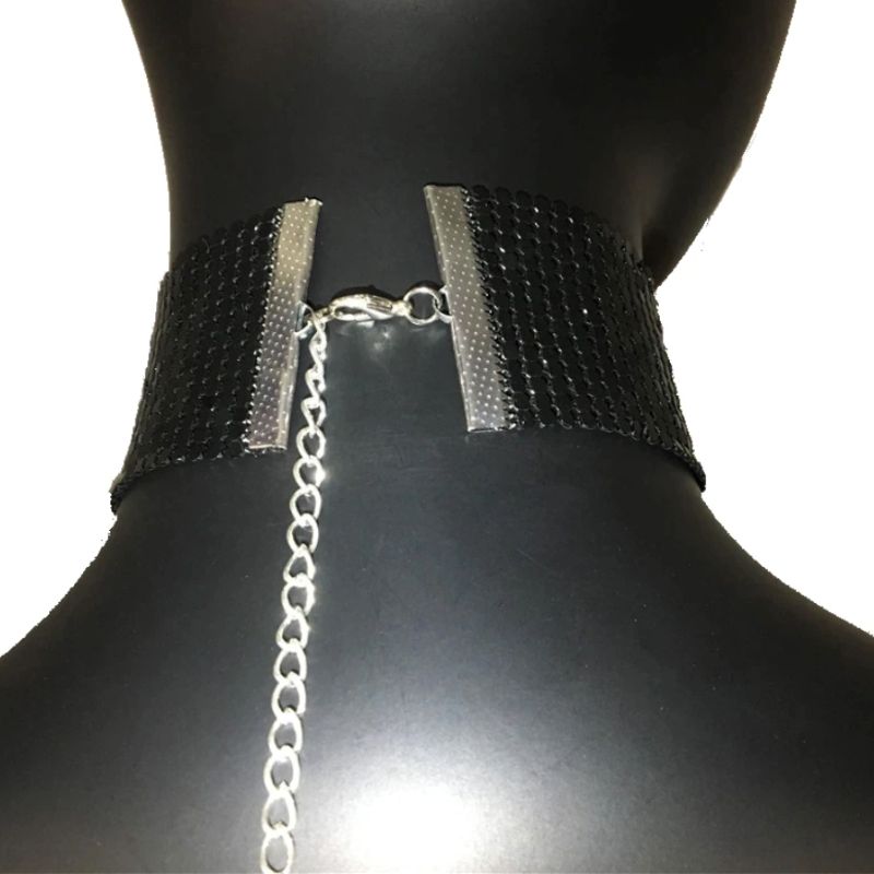 schwarze einstellbare Choker Halskette Halsband 