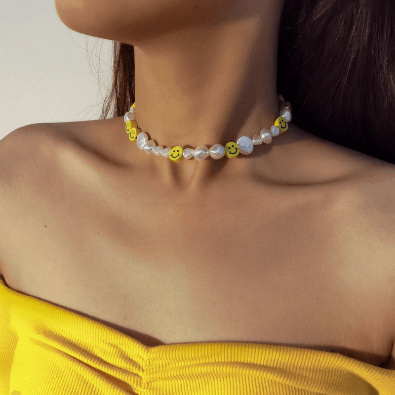 Choker Perlen Smile Halskette Damen