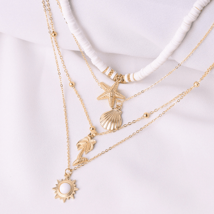 Muschel Palmen Sonnen Anhänger - Mutli Halsketten Choker 