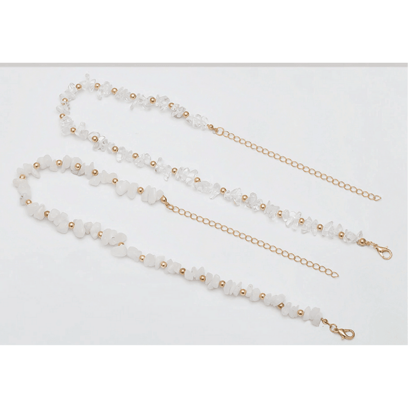 Enge Halskette Choker in weiss mit gold