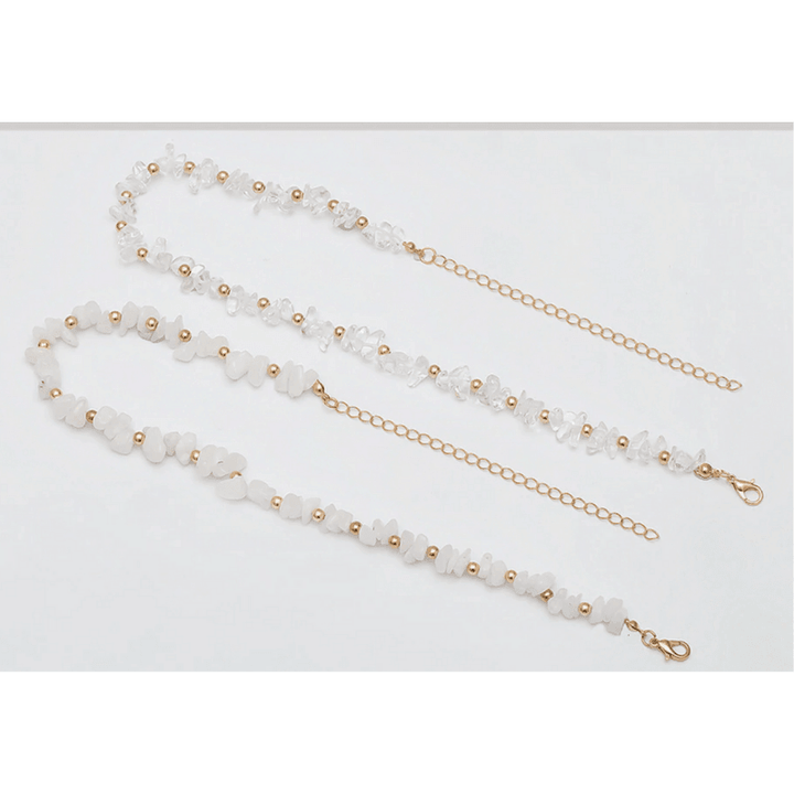 Enge Halskette Choker in weiss mit gold
