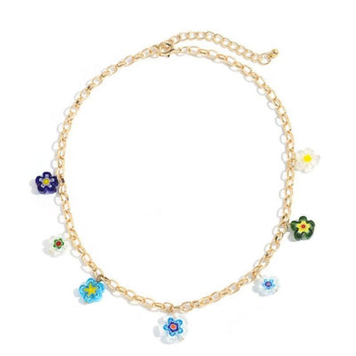 Flower Blumen Halskette Choker Damen 