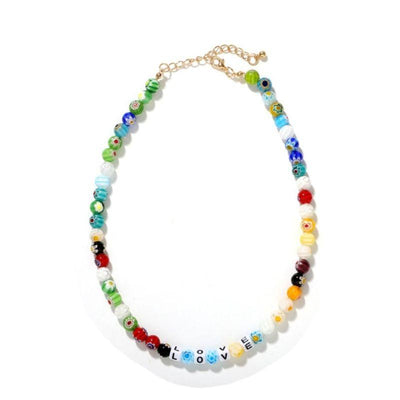 Farbige Halskette Choker mit LOVE Buchstaben