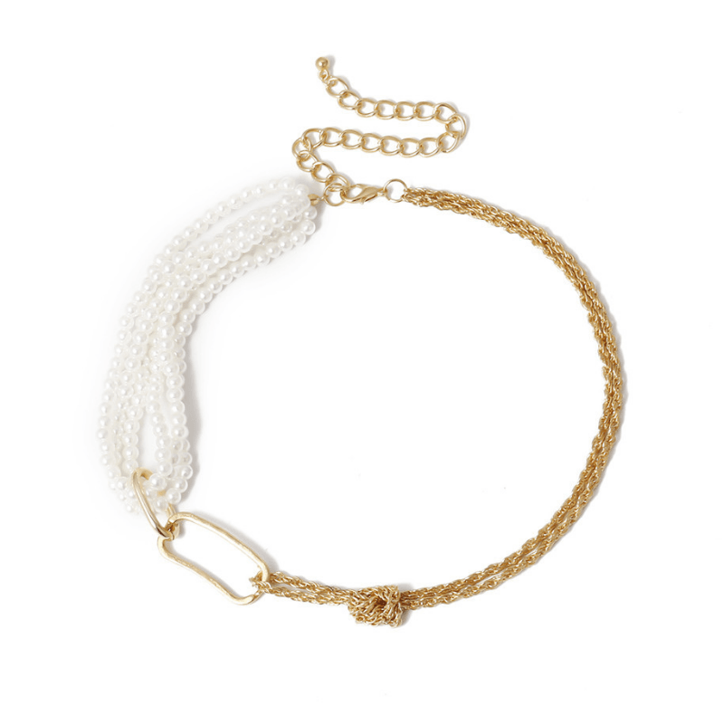 Perlenketten Choker und goldene Glieder - Schmuck Schweiz online kaufen