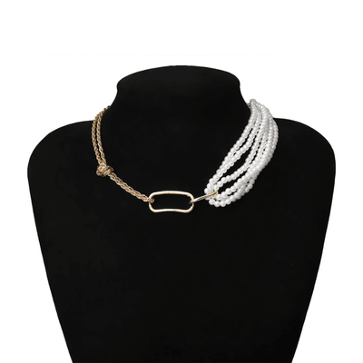 Edle Perlen Choker Halskette in gold weiss im Schweizer Shop kaufen