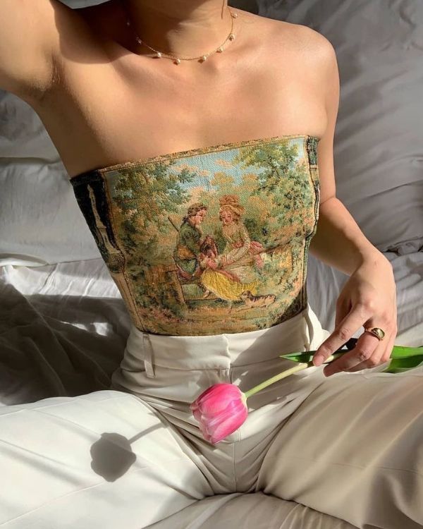 Aesthetic Vintage Damen Crop Top 