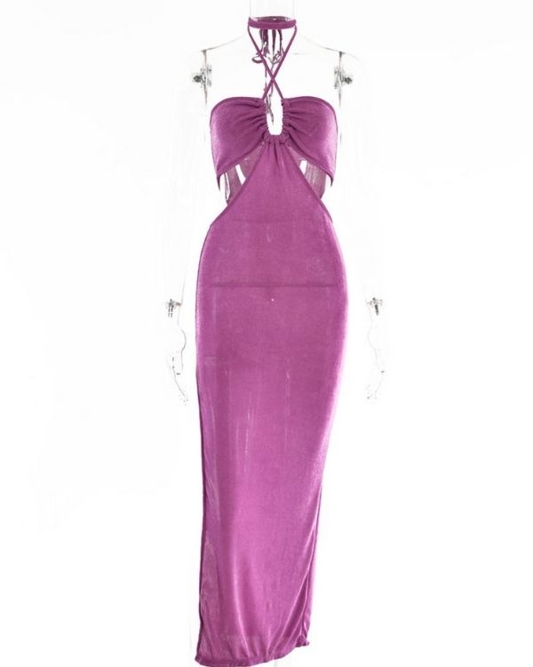 Elegantes und einfaches Damen Sommerkleid mit Neckholder und Cut-Outs 