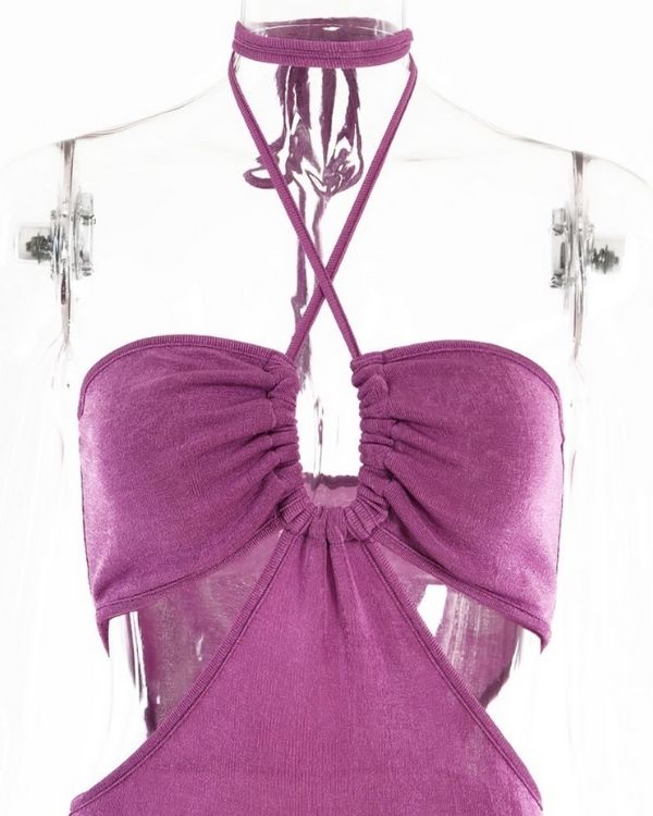 Cut-Outs Neckholder Damen Kleid online kaufen 