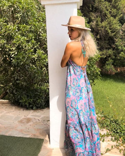 Indien Style Sommerkleider mit Paisley Blumen Mustern